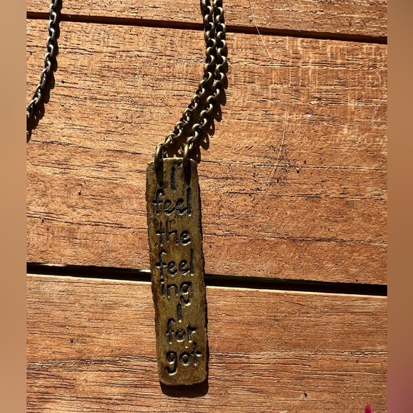 Phish collabo w Jennifer Kahn: Oxidized Brass Necklace w Phish “Free” pendant - Picture 2 of 6